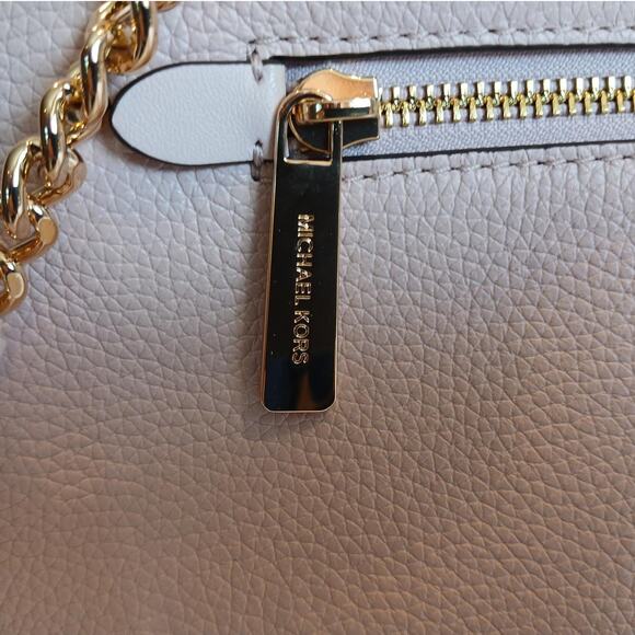 Michael Kors Jet Set Medium Leather Front Zip Chain Tote Powder Blush NWT - Picture 14 of 16